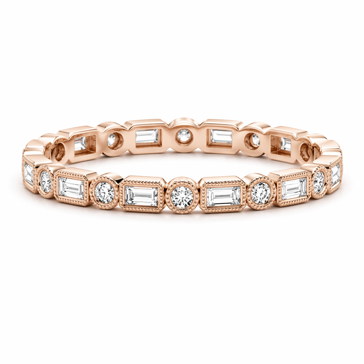 Alternate Round & Baguette Diamond Ring