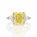 Canary Yellow Diamond with Trillion Side Stones