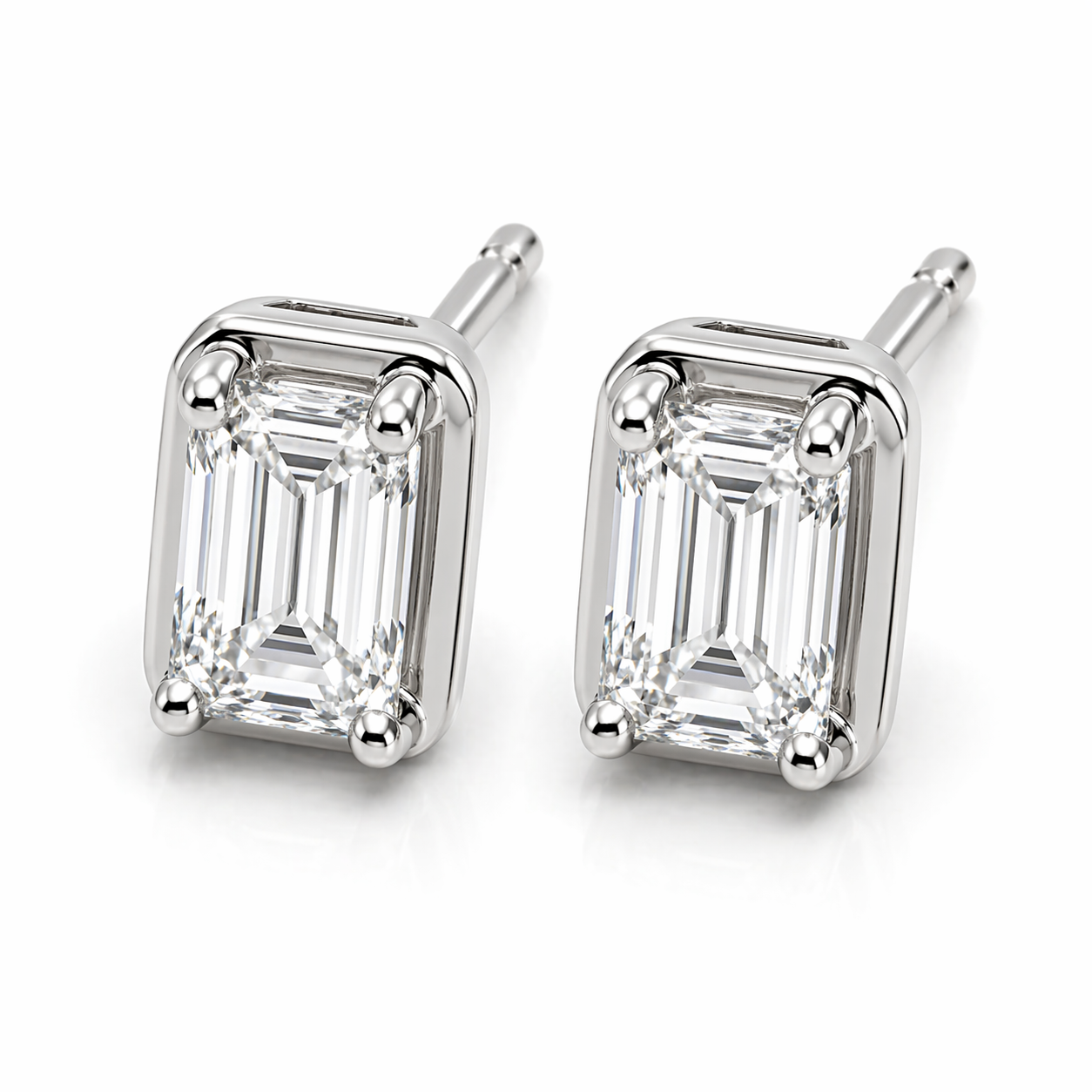 Emerald Cut Studs
