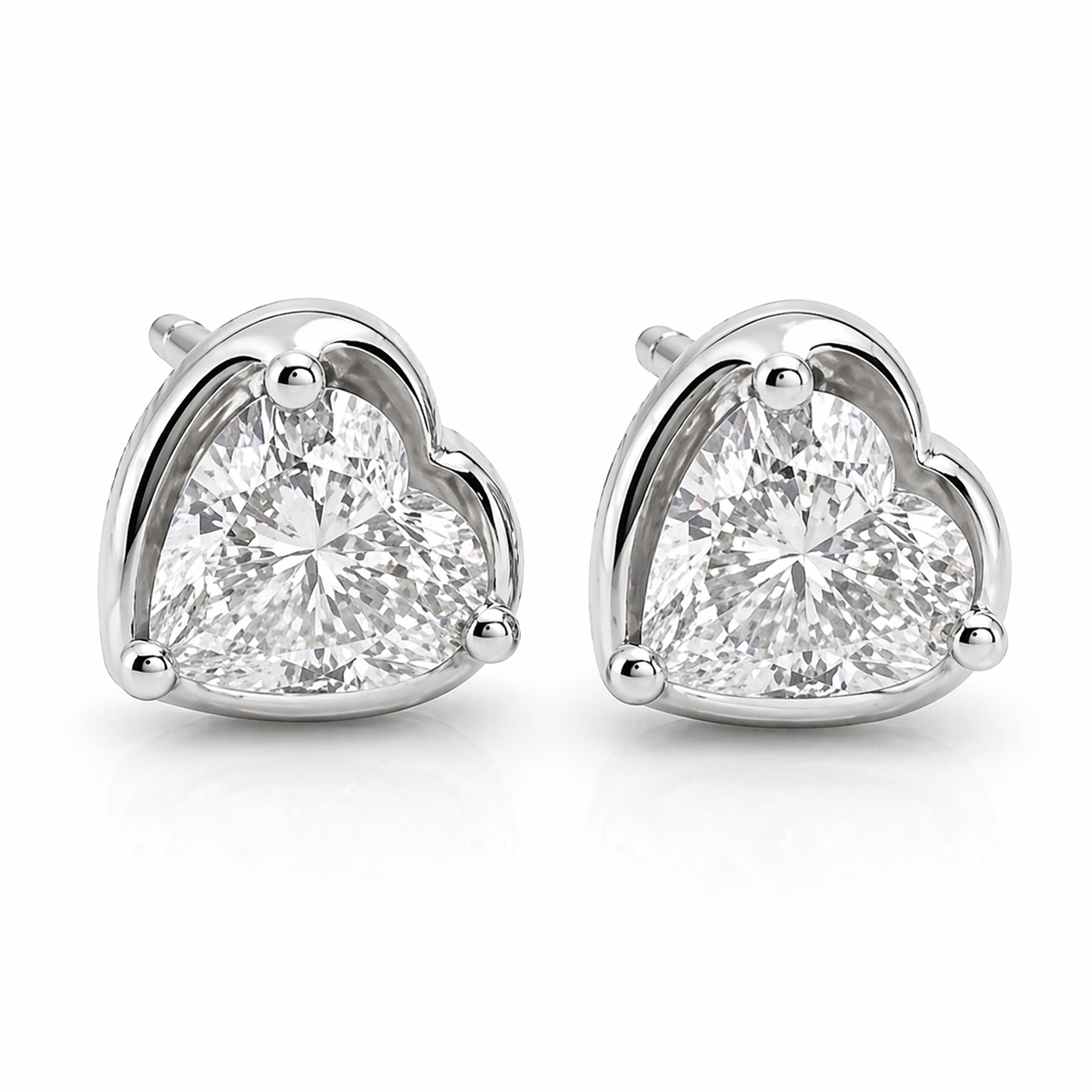 Heart Diamond Studs