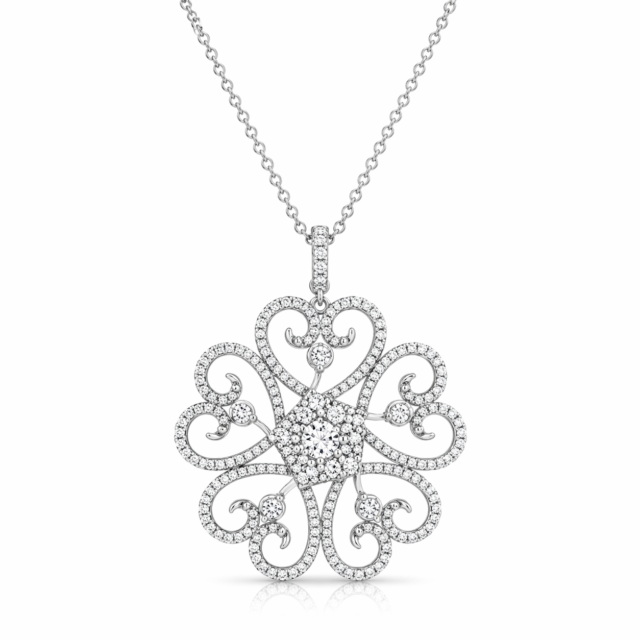Heart Swirl Diamond Pendant