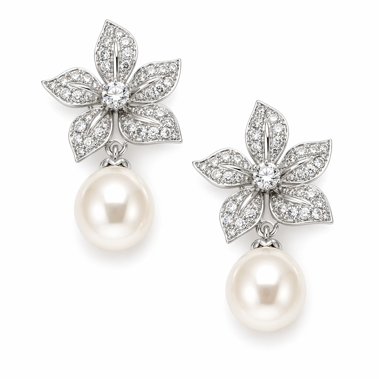 Pearl & Diamond Earrings