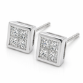 Princess Cut Studs (Illusion)