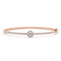Round Halo Diamond Bangle