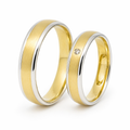 Two Tone Wedding Rings with Diamond