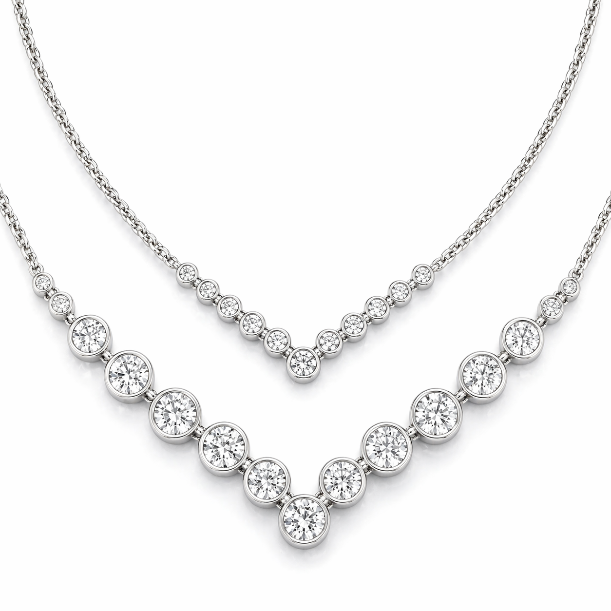 V Shape Diamond Necklace
